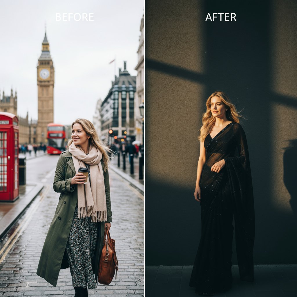 Before and after comparison of AI transformation